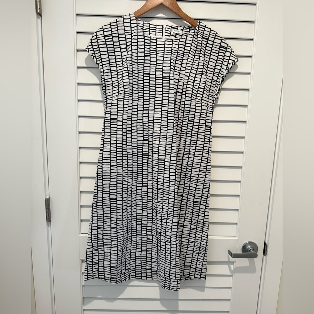 Peserico Black and White Patterned Cotton Midi Dress